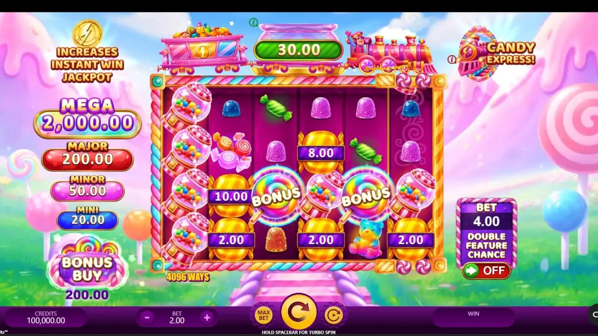 Candy Express Gold Blitz Slot Machine Interface